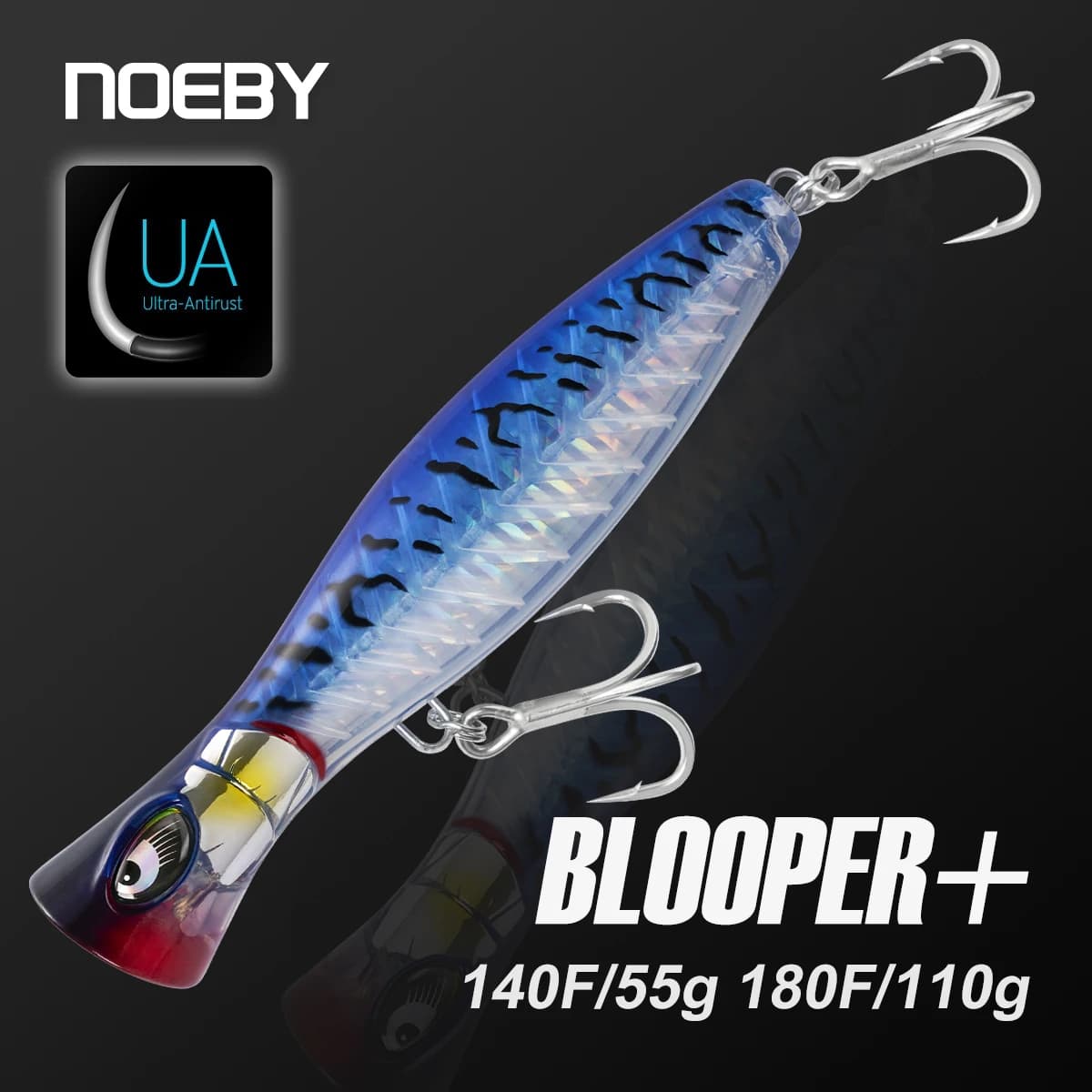 Noeby Blooper+ Popper Esca da pesca 140mm 60g± 180mm 117g± Tecnologia Crystal Armor Esca da pesca in acqua salata rinforzata con lisca di pesce