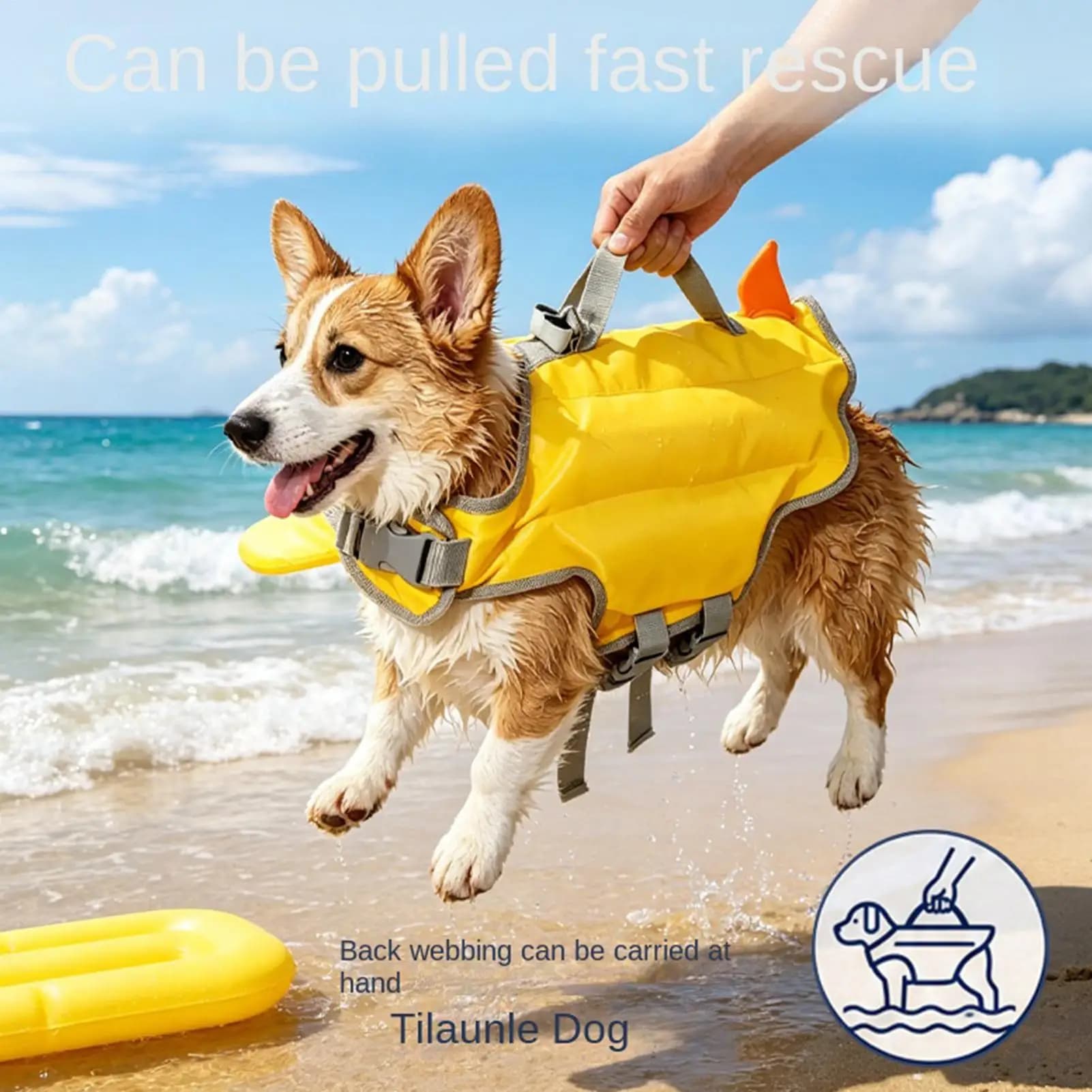Dog Life Vest Adjustable High Buoyancy Waterproof Dog Floating Vest Water Jacket For Puppy Small Medium Pet Pool Outdoor Lake