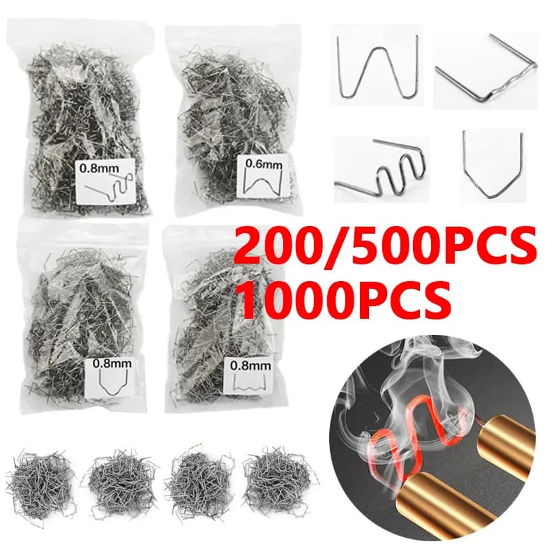 Cucitrice a caldo Graffette 200/500/1000PCS Pistola per saldatura Chiodi Riparazione Paraurti per auto Saldatura Accessori per macchine in plastica Kit di strumenti per parti