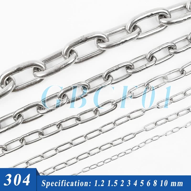 304 Stainless Steel chain,iron ring chain,Stainless steel dog leash,metal chain for drying clothes,round ring chain 1M 1.2-10mm