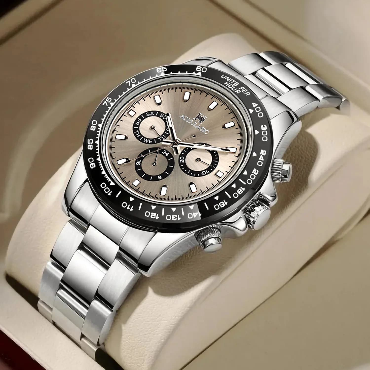 Orologio meccanico da uomo di marca impermeabile sportivo automatico da uomo in acciaio inossidabile da uomo d'affari casual cronografo luminoso da polso