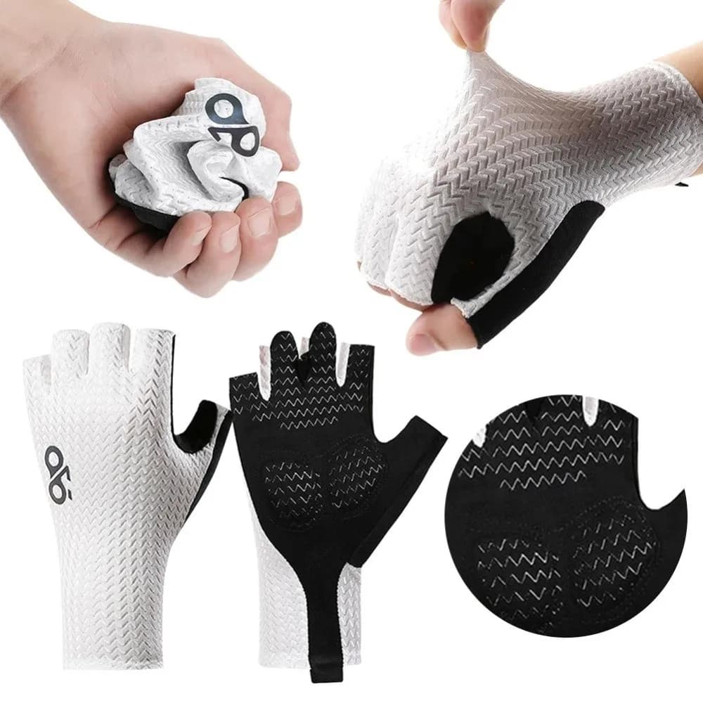 Summer Breathable Cycling Gloves Anti-Slip Shockproof Half Finger Gloves Wear-Resistant Motorcycle Glove Cooling Sport Gear