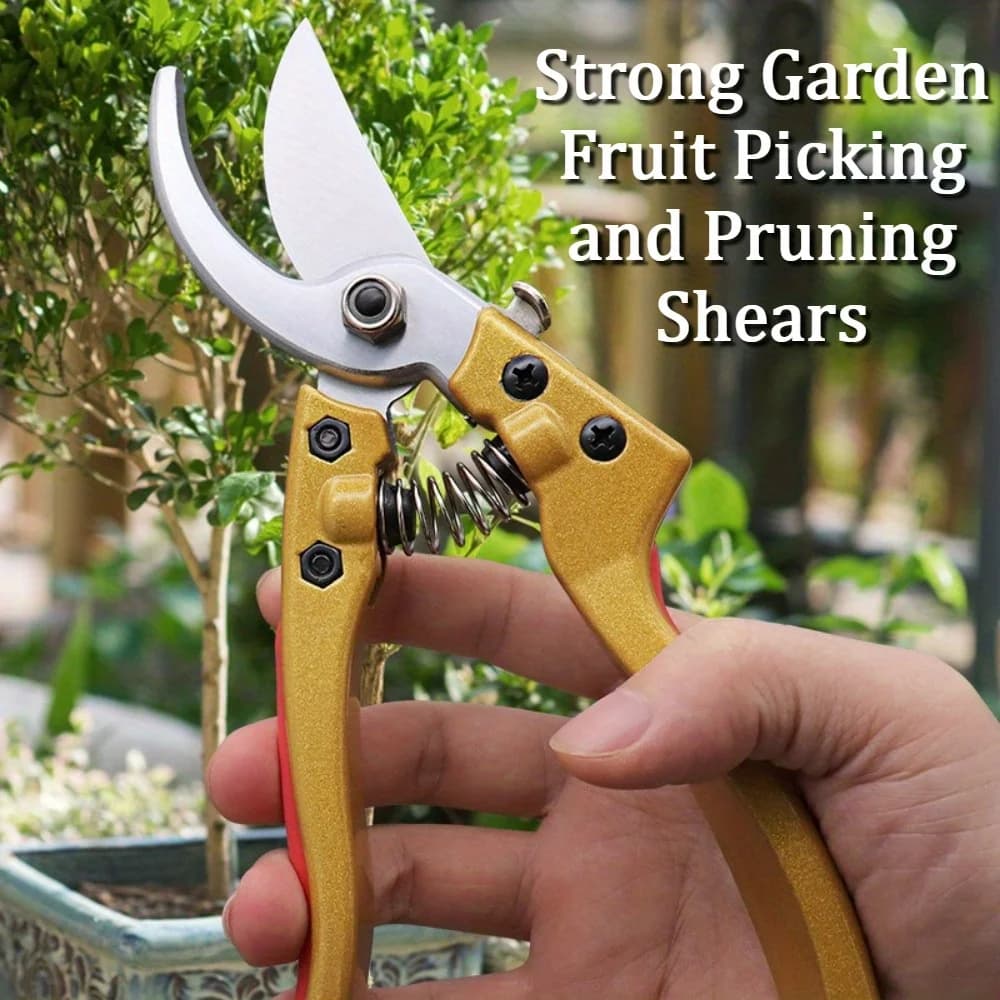 Pruning shears for fruit trees and high carbon steel flowers - Durable industrial grade, Fruit branches scissors, Garden pruning tool