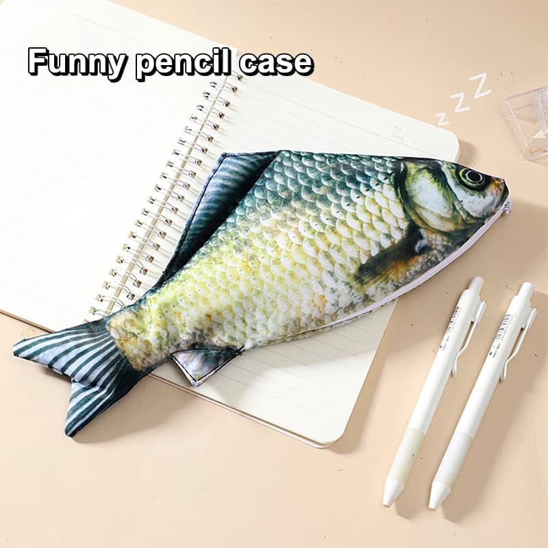 New Creative Simulated Salted Fish Pencil Case Large Capacity Pencils Pouch Cute Pencil Bag Funny Back To School Acsesories Gift