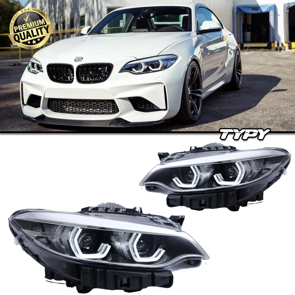 Fari anteriori TYPY Car Styling per BMW Serie 2 F22 2014-2019, proiettori a LED, luci diurne, indicatori di direzione dinamici