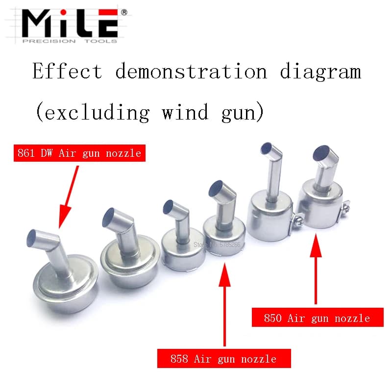 Ugello per pistola termica ad angolo di 45 gradi + filo volante per microscopio CPU lama speciale per linea di volo per stazione di saldatore con pistola ad aria calda 861DW