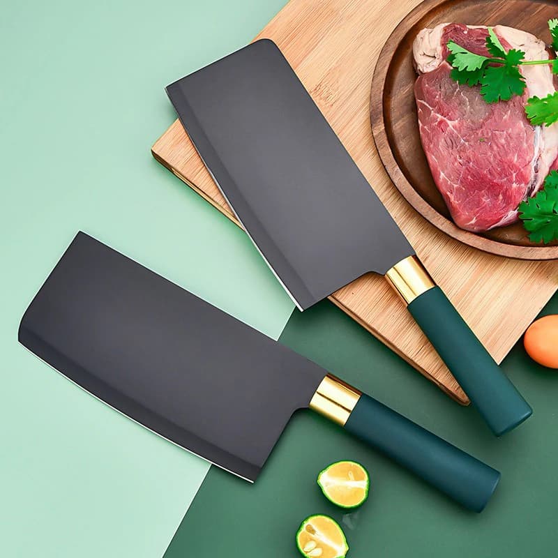 Women's kitchen knives with dark green plastic handle anti slip for kitchen knives for domestic use knife for slicing cook knife kitchen utensils