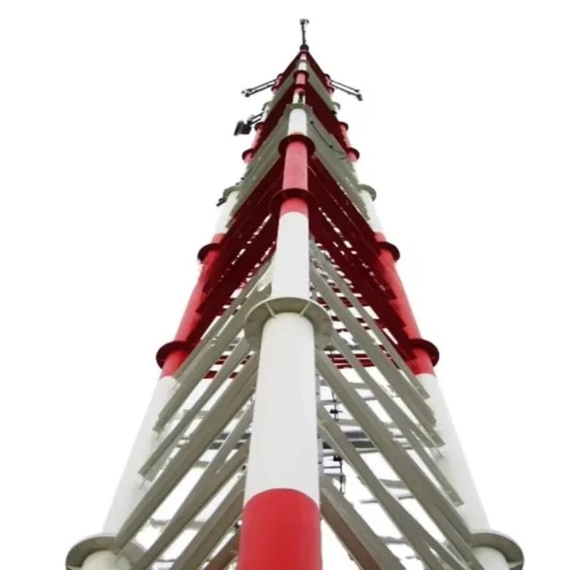 Batteria autoportante zincata Segnale antenna esterna wifi a lungo raggio da 2 km Attrezzatura per torre di telecomunicazioni con tubo a 3 gambe