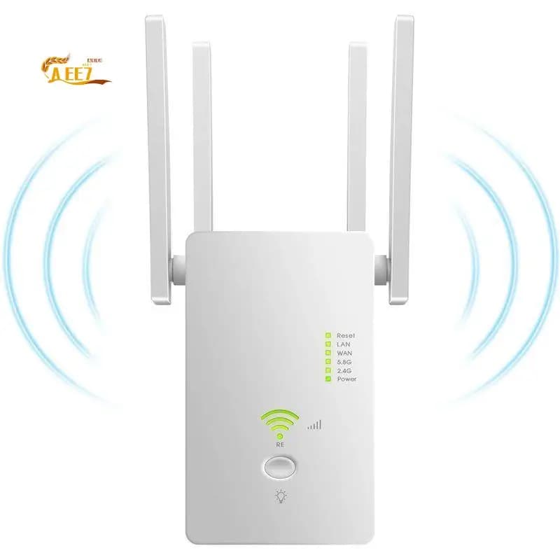 AEE7-Wifi Booster 1200M Ripetitore Wifi 5Ghz Router Wireless 2.4Ghz Access Point Amplificatore di Segnale a Lungo Raggio Estensore di Portata Spina EU