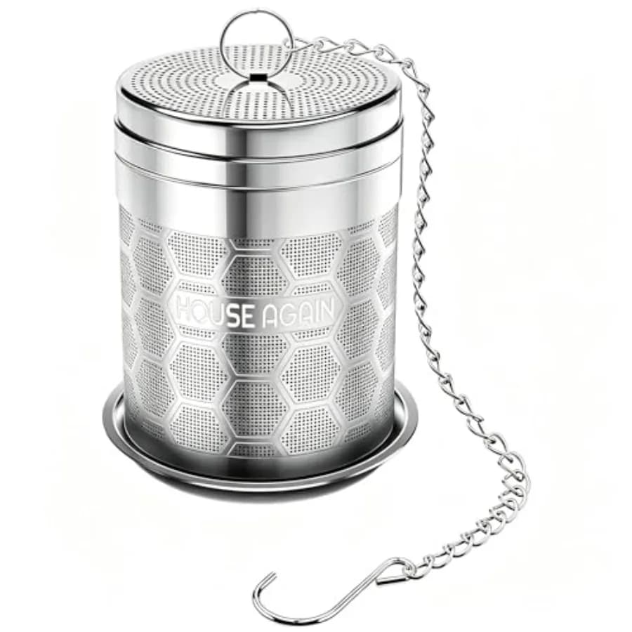 Large Tea Infusers, Extra Fine Mesh Tea Strainers for Loose Tea, Slim Threaded Lid and 304 Stainless Steel, Filter Bags Diffuse