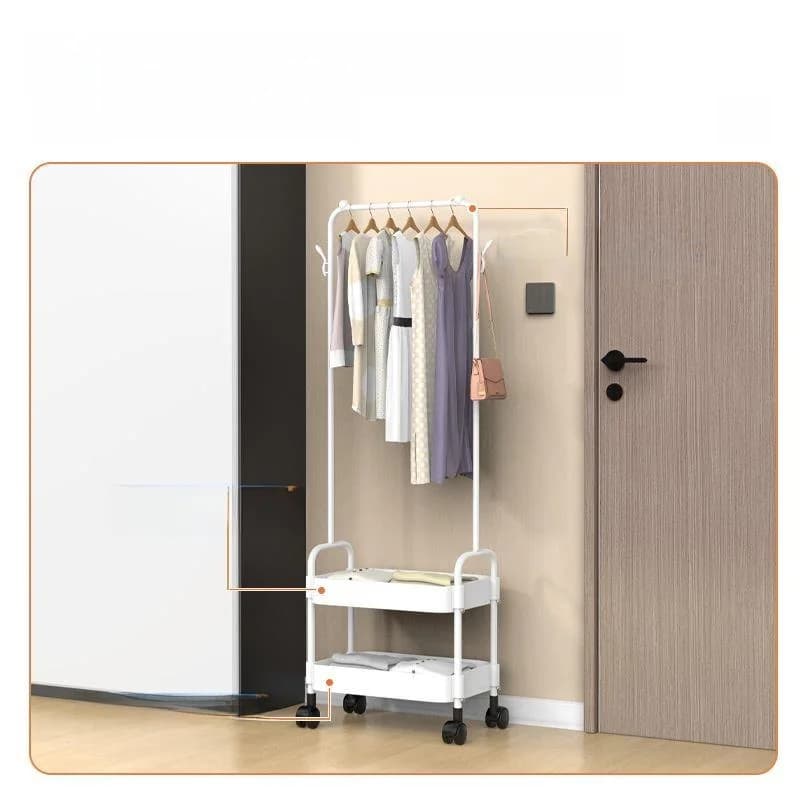Appendiabiti Pieghevole Semplice in Metallo per Camera da Letto, Uso Domestico, Stendibiancheria da Terra Piccolo, Scaffale Angolare per Ripostiglio