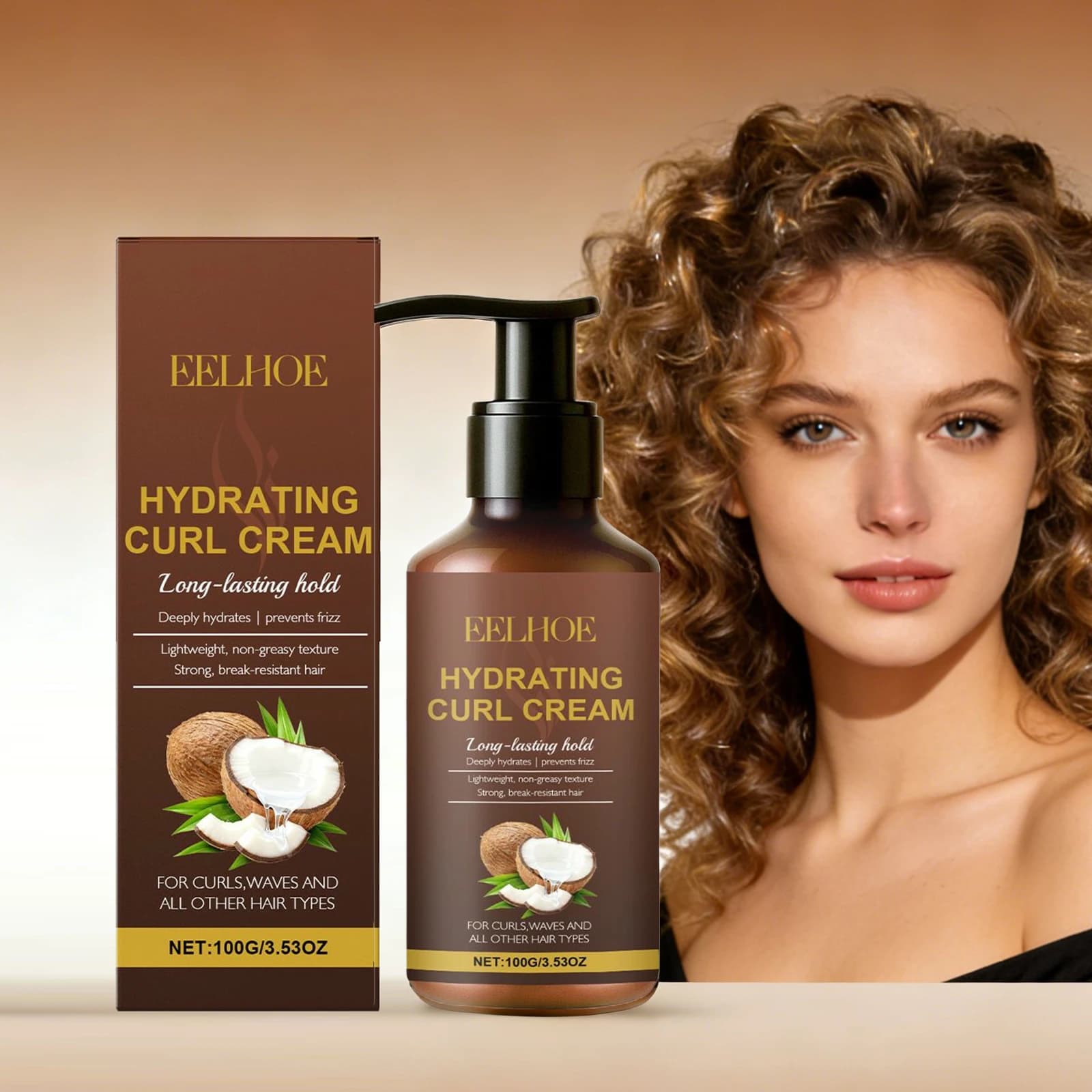 Cream for styling curls for wavy hair and curls Anti-crespo Long-lasting moisturizing Leviga hair Preventing dry hair care Cream for curling