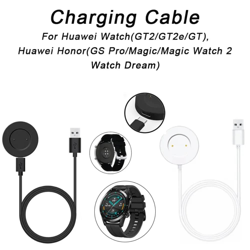 Caricabatterie USB di Ricambio per Smartwatch Huawei Watch GT/GT2/GT2e/GT Sport Honor Watch Magic/Magic 2/GS Pro