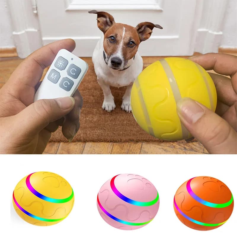 Smart Interactive Dog Toy Ball per Puppy Indoor impermeabile resistente al morso incandescente telecomando Cat Dog Ball accessori per cani