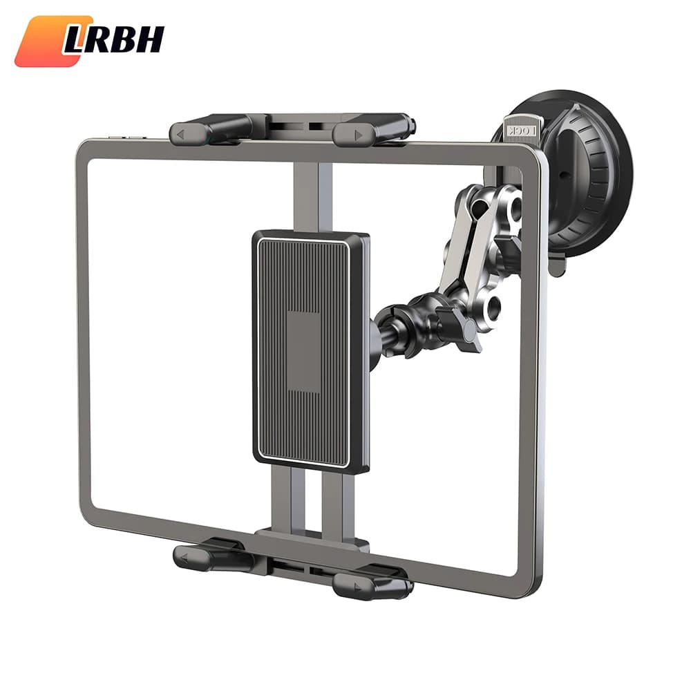 Aluminum Alloy Universal Car Mount, Adjustable Magic Arm for Video Recording and Vlog Shooting, for 4"-15" Phones and Tablet Pads