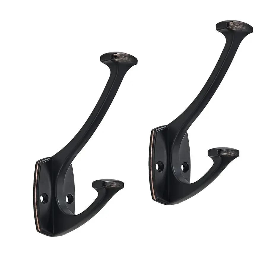 Set of Oiled Bronze Hooks for Hanging Hats, Backpacks, Bags, Towels, Organization and Decoration