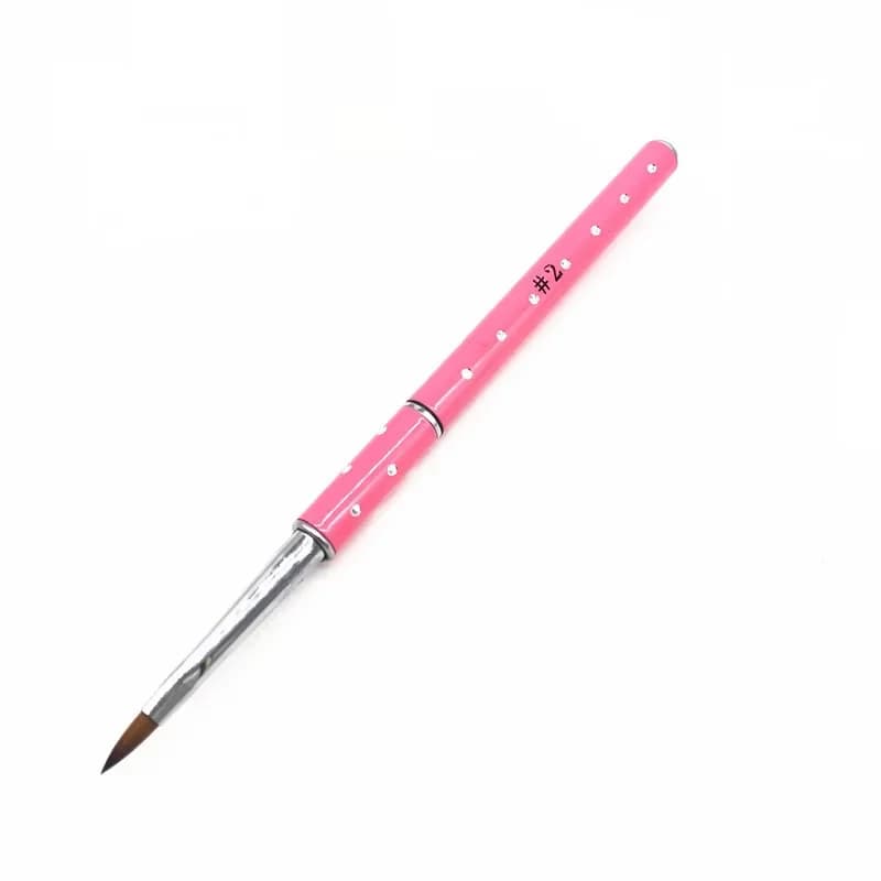 5 dimensioni Nail Art UV Gel Carving Pen pennello per unghie per acrilico Liquid Powder Nail Beauty pennelli fai da te Pink strass Rod