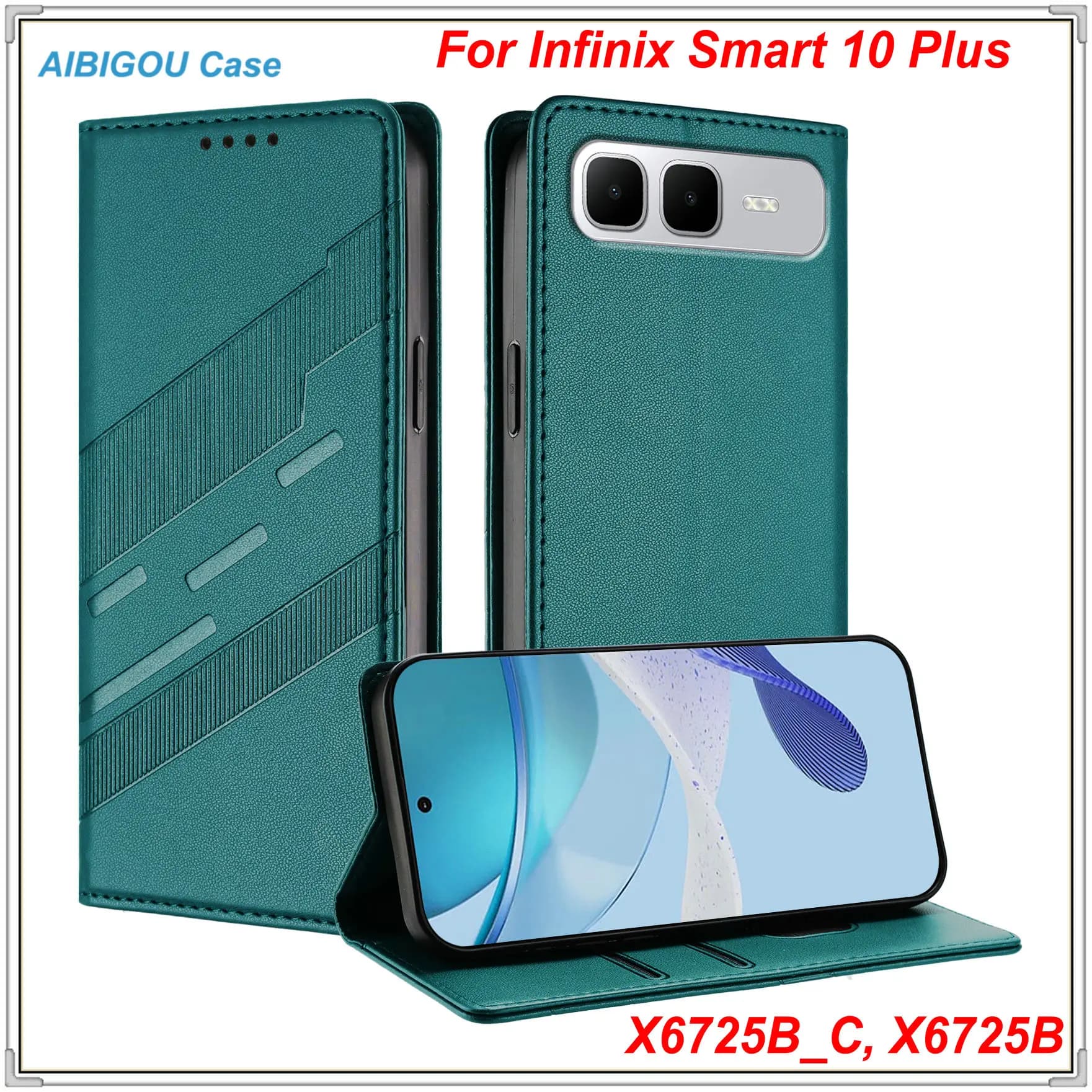 For Infinix Smart 10 Plus X6725B Luxury Leather Case Retro Skin Wallet Book Flip Magnet Full Cover Smart10 Plus Funda Phone Bags