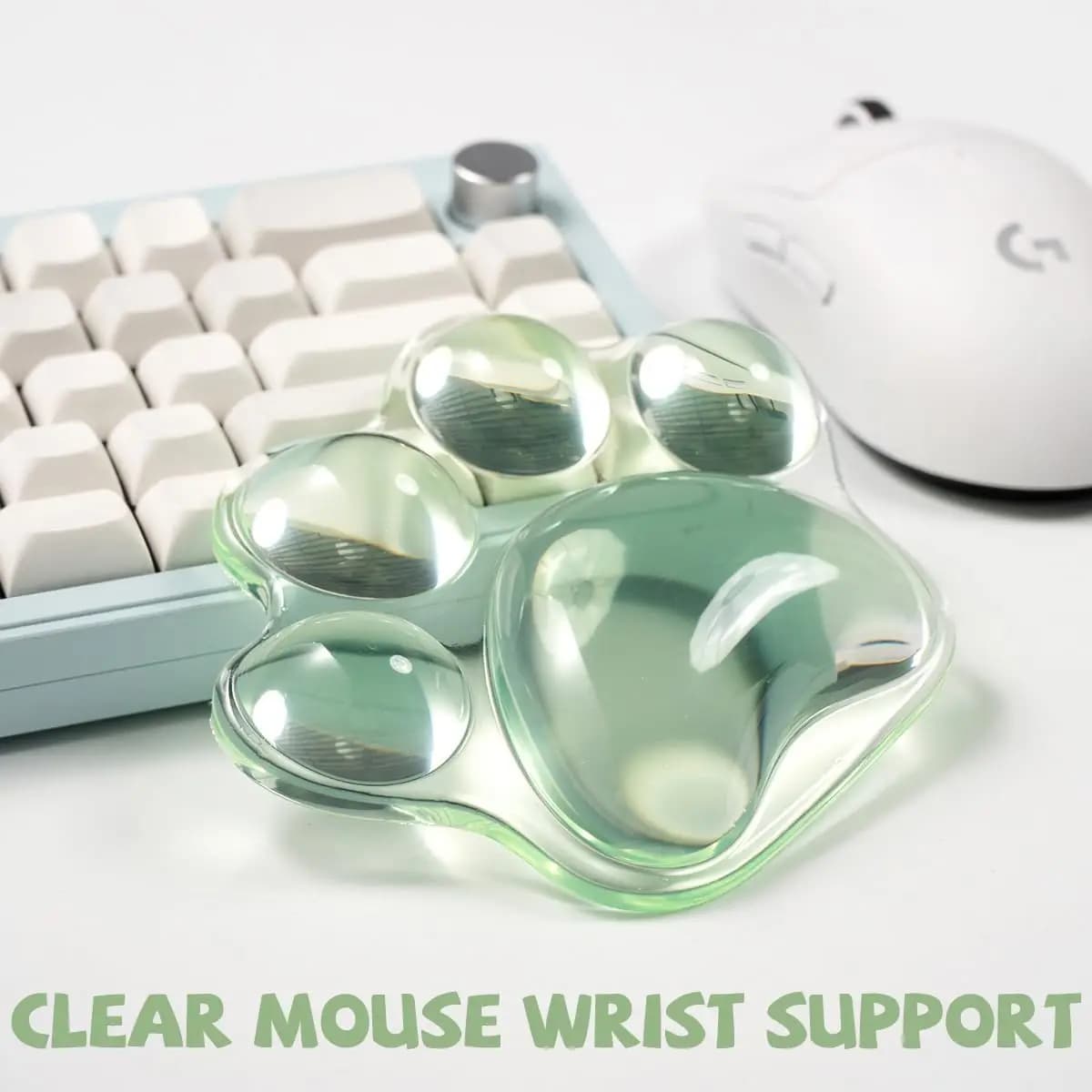 EXCO Cuscino di supporto ergonomico per poggiapolsi per mouse in silicone Cuscino per mano con zampa di gatto Morbido per computer da ufficio, laptop, giochi, sollievo dal dolore