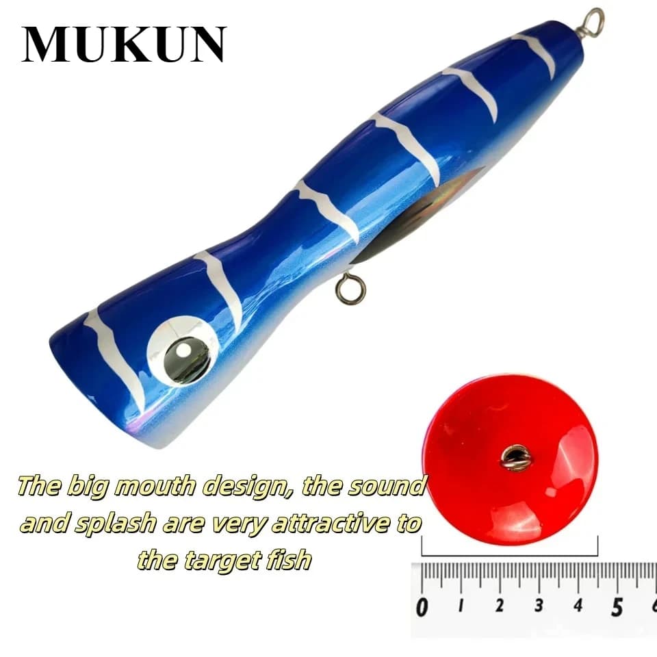 MUKUN 115g Trolling Legno Stickbait Matita Popper Tonno Barca Richiamo di Pesca Topwater Long Casting Wobbler Carpa Artificiale Leurre