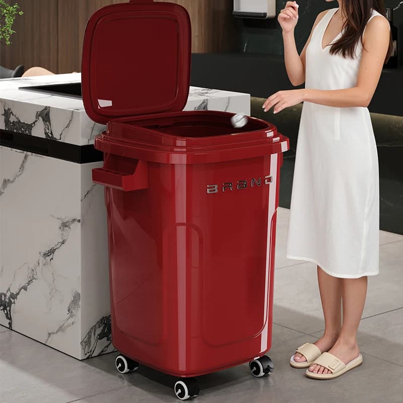 Large Capaci Kitchen Waste Bin with Wheels And Cover for Home And Commercial Use Easy to Move No Need to Bend Low