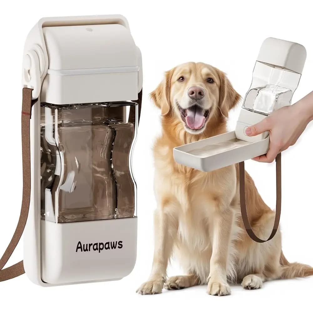 Borraccia per cani, ciotola portatile anti-perdita per cani, dispenser d'acqua pieghevole per cani con dispenser per sacchetti igienici per cuccioli all'aperto