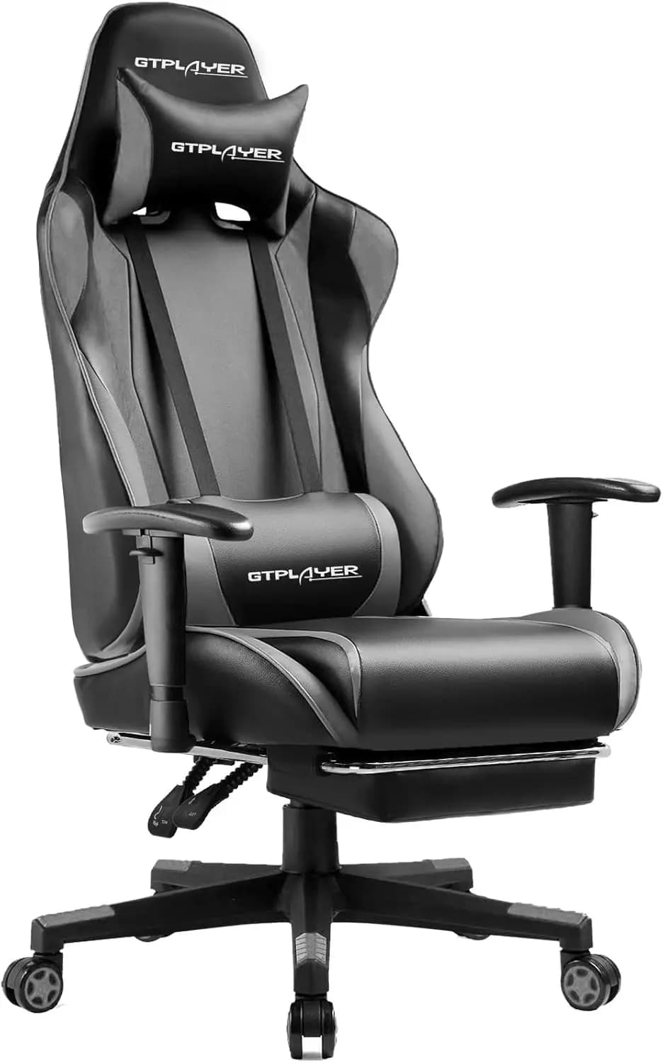 Gaming Chair with Footrest, Ergonomic Computer Game Desk Chair, Reclining Game Chair Seat Height Adjustment, Swivel Rocker with