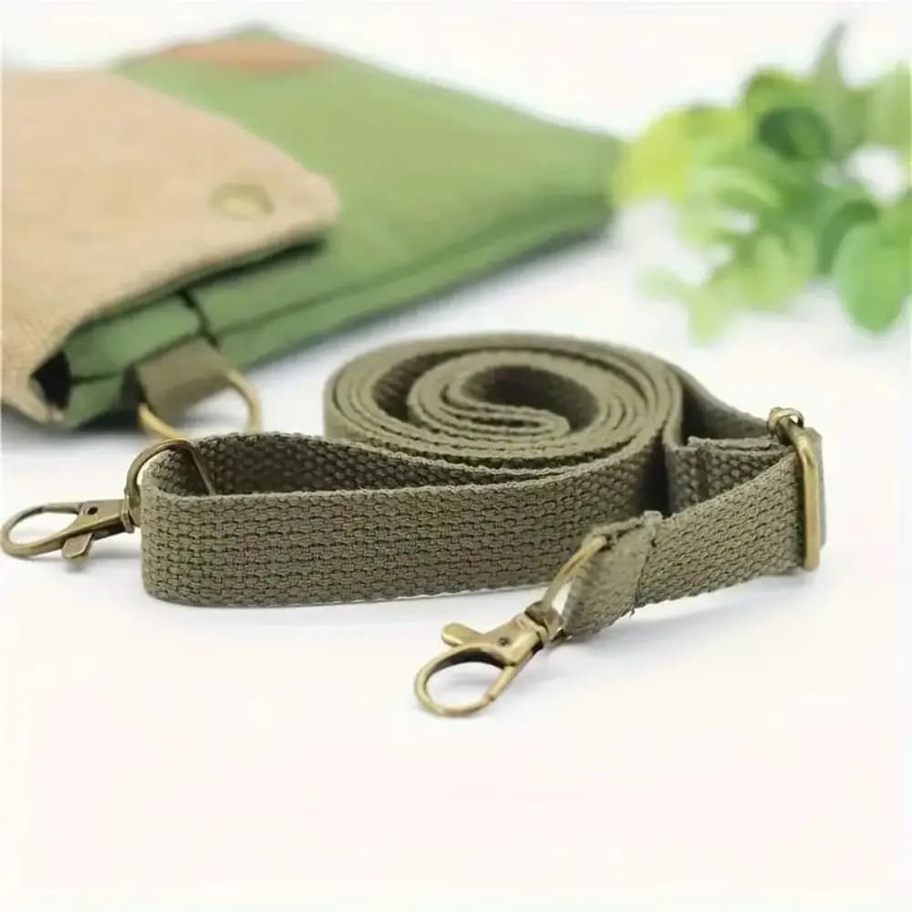 Canvas Solid Color Mini Mobile Phone Bag Vertical Solid Color Canvas Light Shoulder Bag Shoulder 3 Layer
