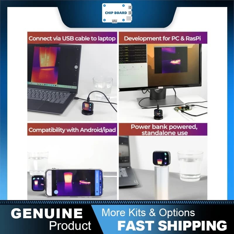 Sipeed T256S Telecamera Termica, Strumento di Ispezione AI, USB-C, Compatibile con iOS Android Raspberry Pi
