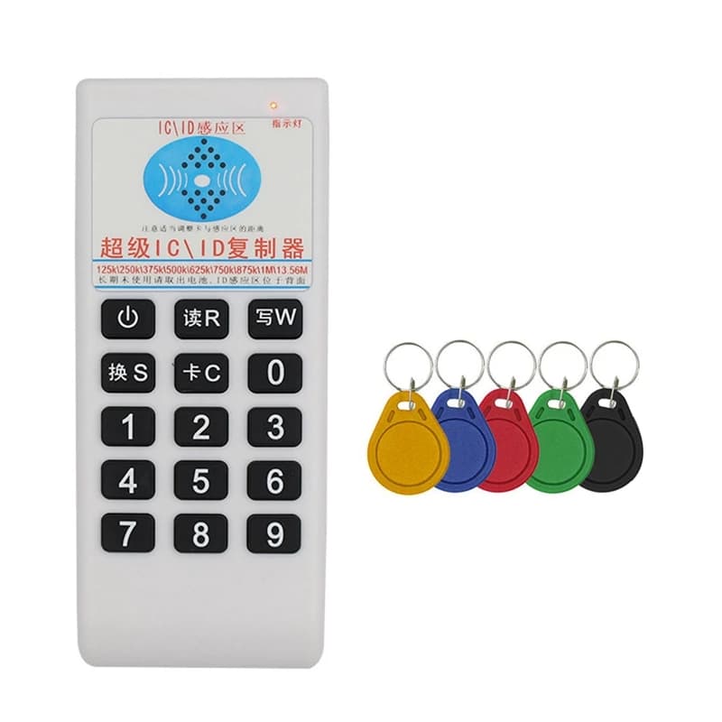 Lettore e scrittore di schede IC RFID NFC + portachiavi 5XUID Duplicatore 125Khz-13.56MHZ Lettore di smart card RFID Duplicatore ID IC