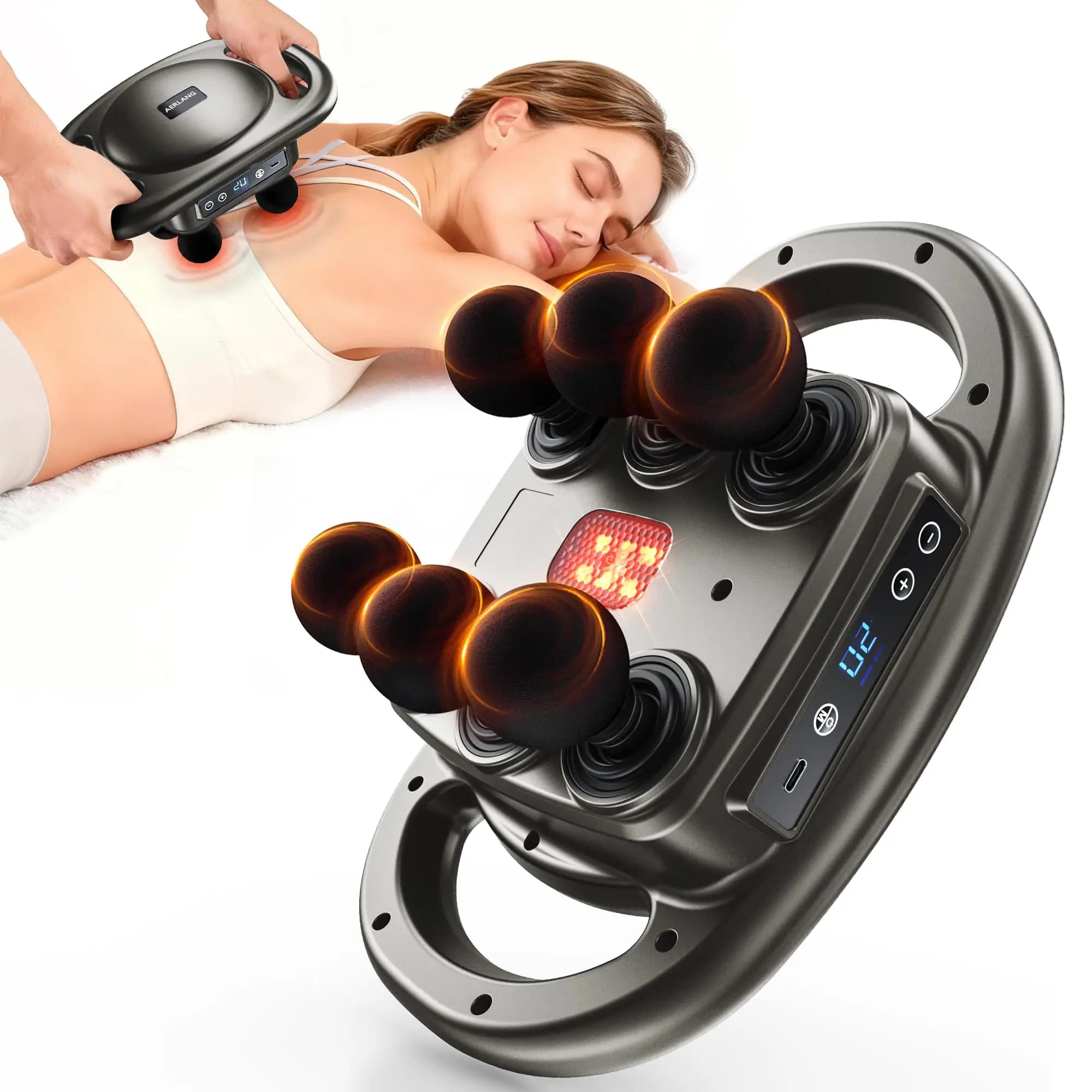 Vibration body massagers with six-head band gun Massage for back and waist muscles Lift from back pain, legs, waist
