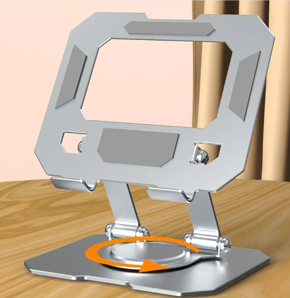 Adjustable Foldable Tablet Holder 360 Degree Rotating Desktop Stand Compatible with 4.7-12 Inch iPad, Tablets & Laptops