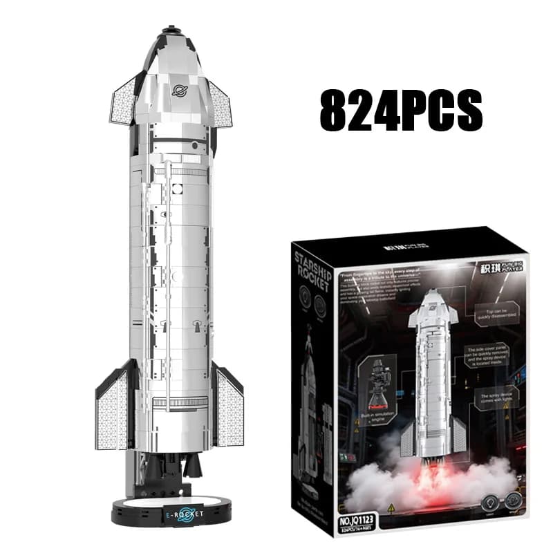 824 pezzi di mattoncini creativi per costruire il modello di astronave spaziale con luci LED, il regalo perfetto per la famiglia.