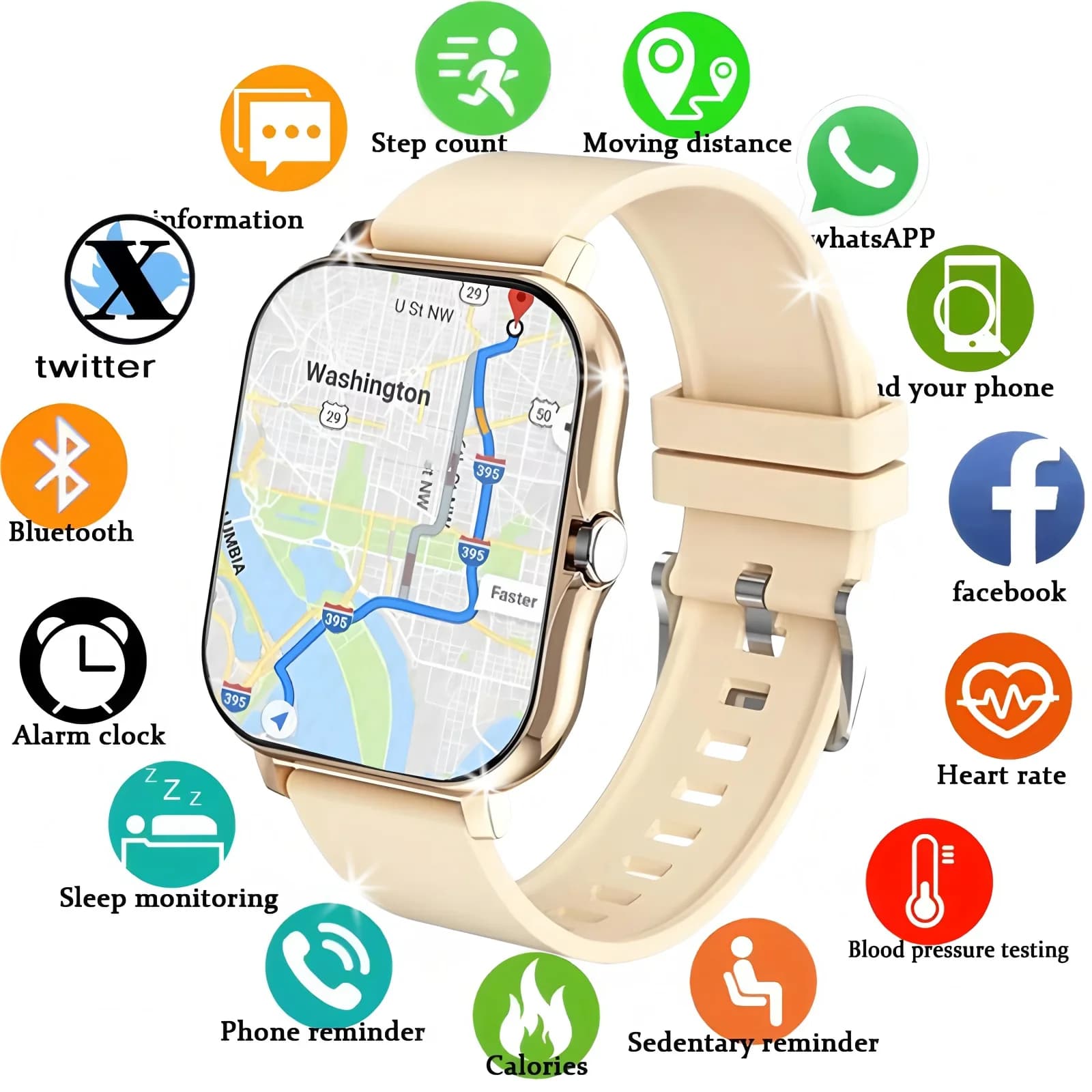 Nuovo SmartWatch Uomo Donna 2.02 Amoled BT Chiamata GPS Tracker NFC Sport Impermeabile Frequenza cardiaca Smart Watch Fitness Tracker