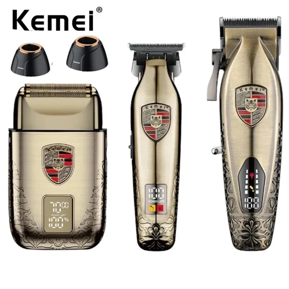 Adjustbarba set and Kemei Wireless Electric Hair Cutters, Precision Cutting Machine, Hair Cutting Machine and Barba