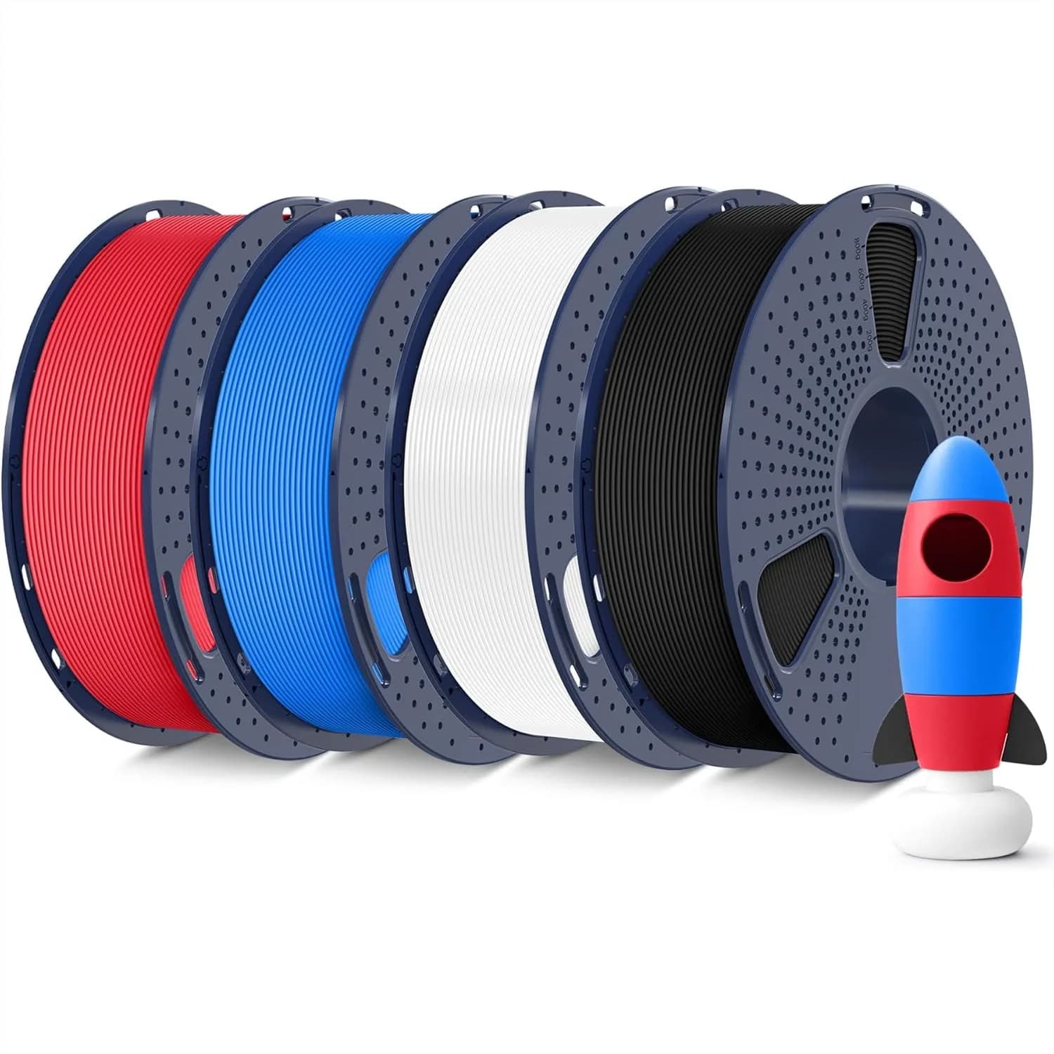 Filamento PLA Opaco per Stampante 3D, 1.75mm, 4KG (4 Bobine) Avvolto Ordinatamente, Finitura Opaca per Stampe Lisce, Precisione Dimensionale