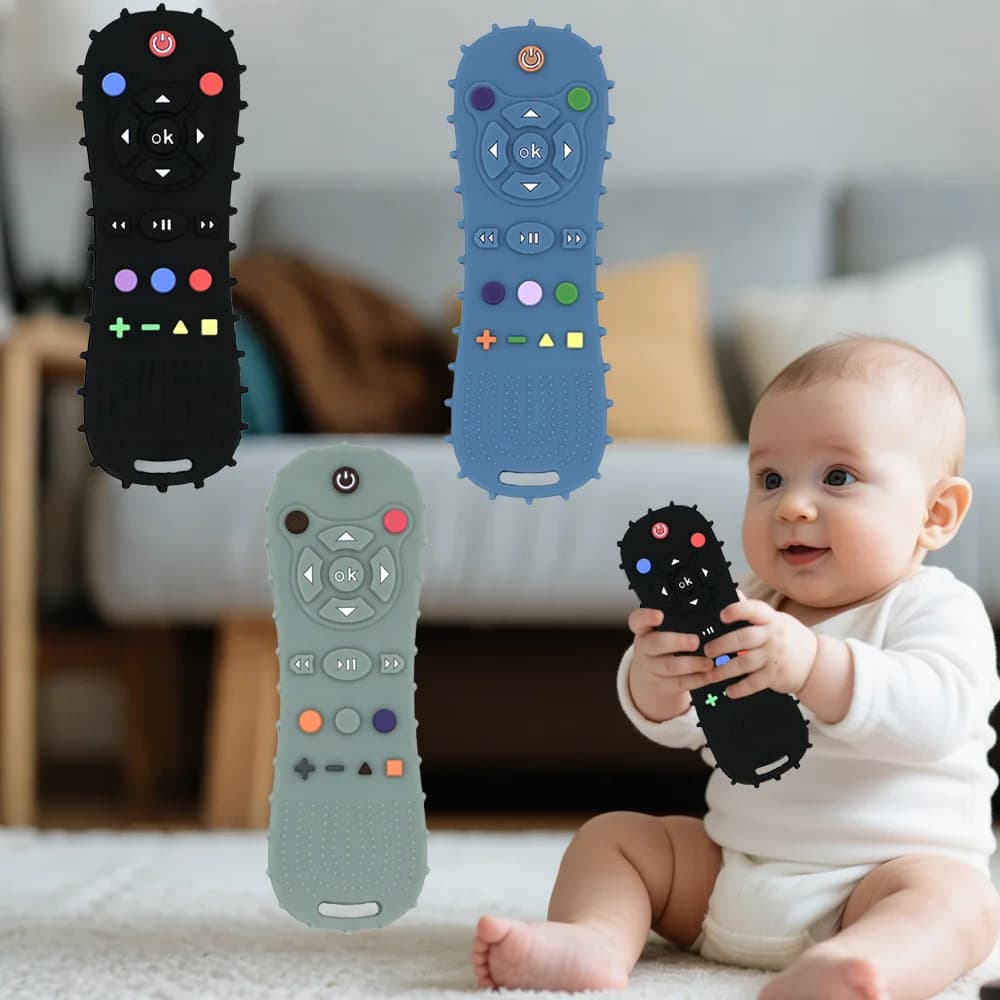 1 pz telecomando per bambini massaggiagengive in silicone per bambini guanti anti-comer ciuccio braccialetto dentizione bastone giocattoli per mordere