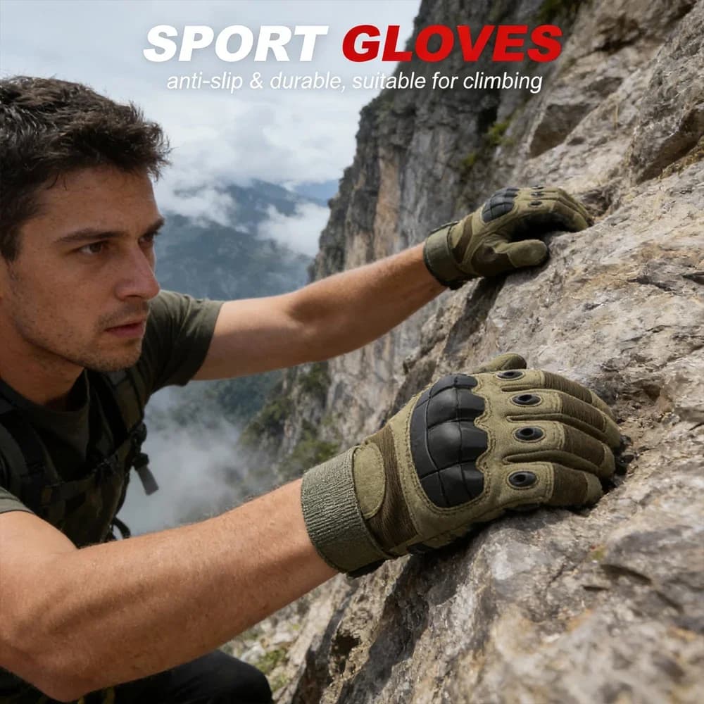 Guanti tattici da esterno a dita intere, resistenti all'usura, traspiranti, antiscivolo, guanti soft shell, campeggio, ciclismo
