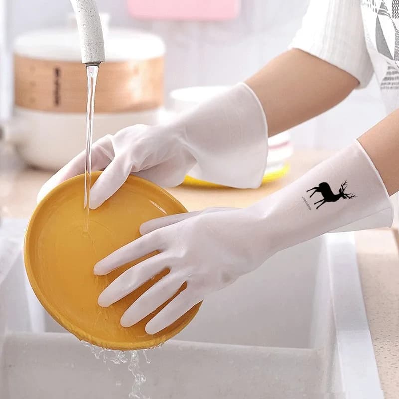 Guanti in lattice resistenti e impermeabili da donna: design sottile, ideali per lavare i piatti, lavanderia e altri lavori domestici