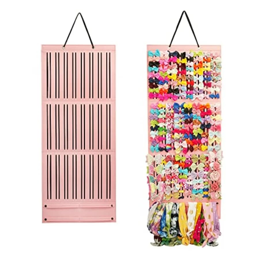 PACMAXI Baby Girl Hair Bows Holder, Hair Clips Storage Hanger For Ribbons, Hair Bows Organizer, Baby Hair Clip Storage Display