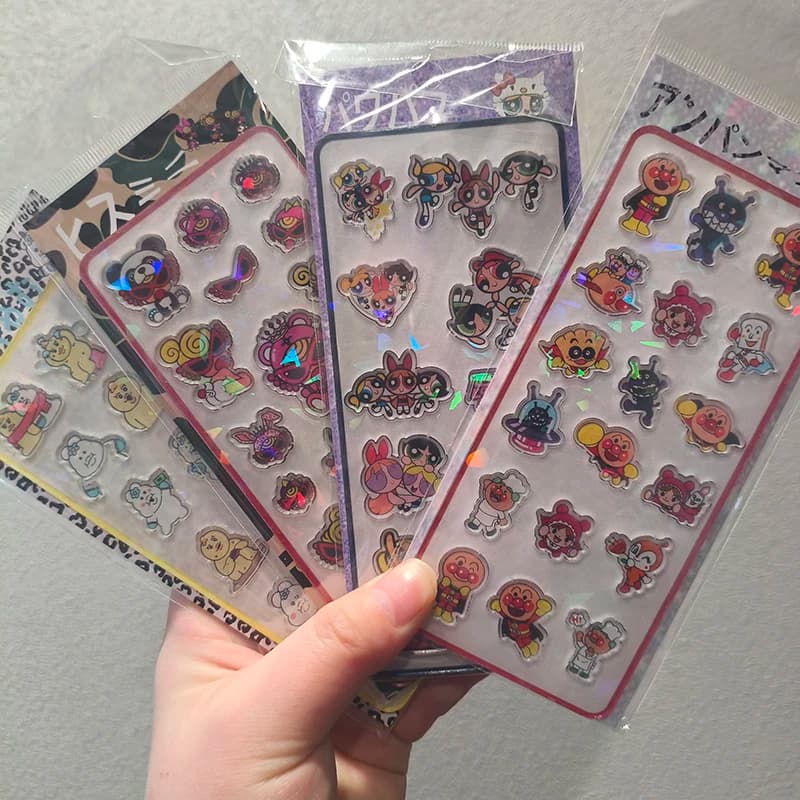 3D Holographic Stickers in Acrylic, Kawaii Decorations for Diaries and Squares, Cute Chancellery Gift for Girls