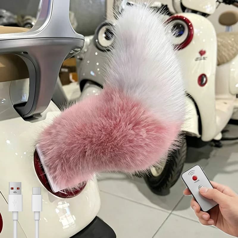 Coda di Volpe Elettrica Peluche con Telecomando, Oscillante e Ricaricabile, per Decorazione Auto e Moto, Accessorio Divertente