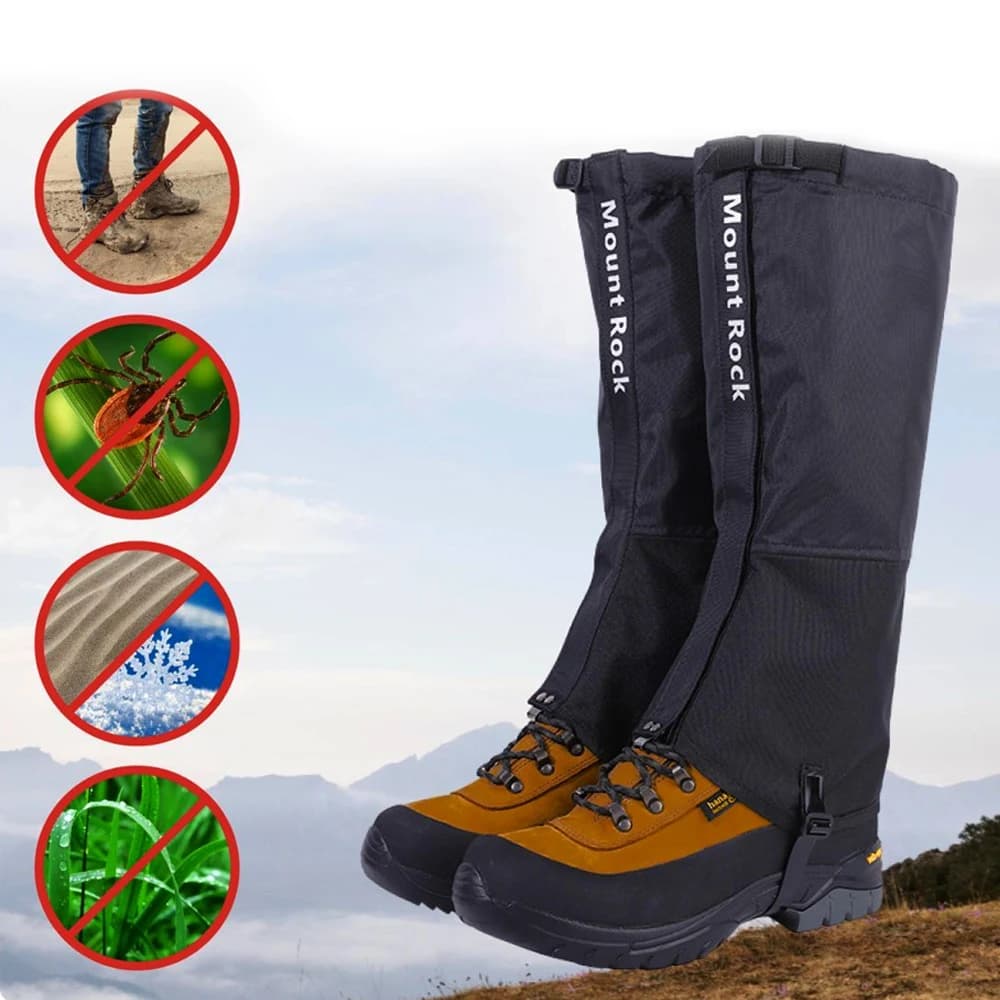 1Pair Snow Leg Gaiters, 600D Fabric Waterproof Boot Gaiters for Hiking Walking Climbing Hunting Skiing