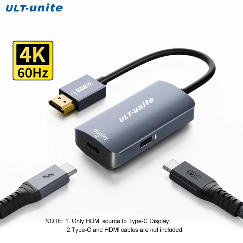 Convertor from HDMI to type C 4K60Hz HDMI male to USB C female to glasses AR XREAL One,VITURE Pro,RayNeo Air 2S,Rokid Switch