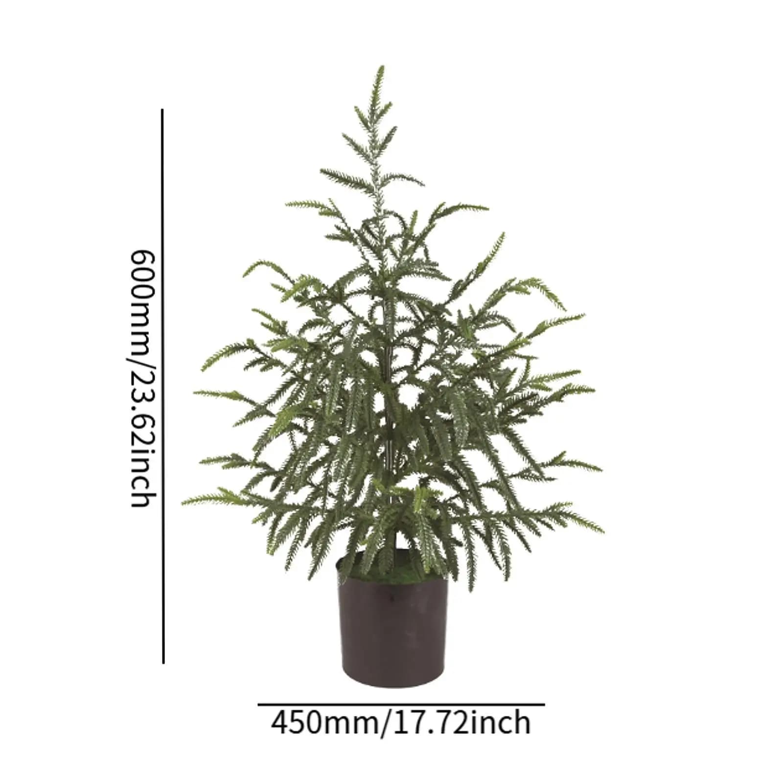Artificial Norfolk Pine Tree Potted Green Plant 17.7x23.6 inch Small Faux Tree for Mantel Festive Office Home Decor Entryway