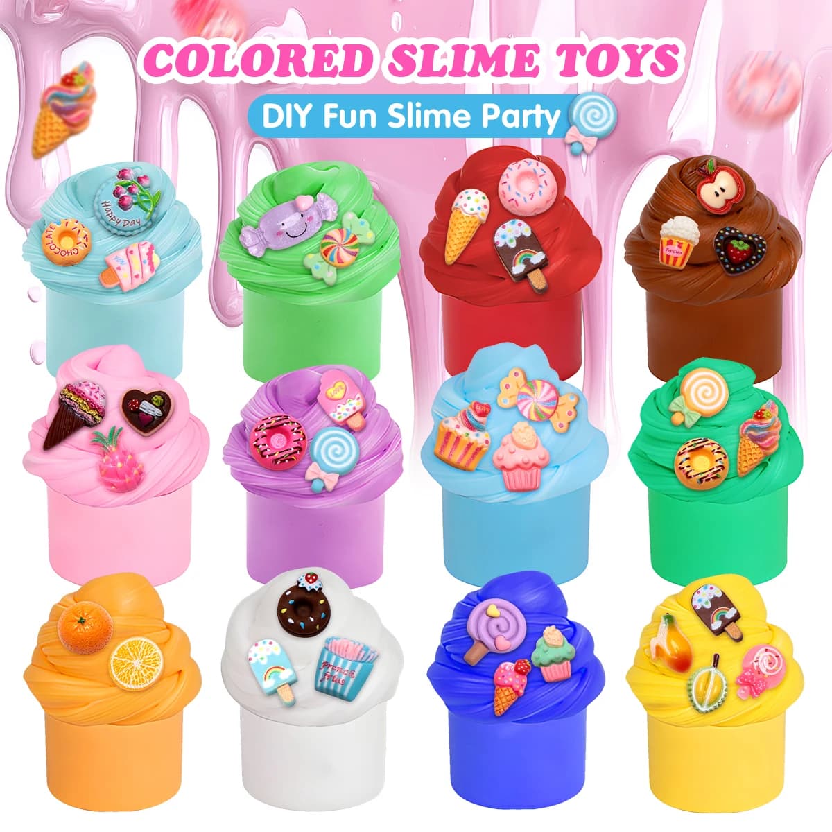 Kit Slime Colorato a Sorpresa per Bambini, Slime Morbido Elastico Non Appiccicoso, Giocattolo Sensoriale Antistress, Regalo Fai-da-te Sicuro per Bambini e Bambine