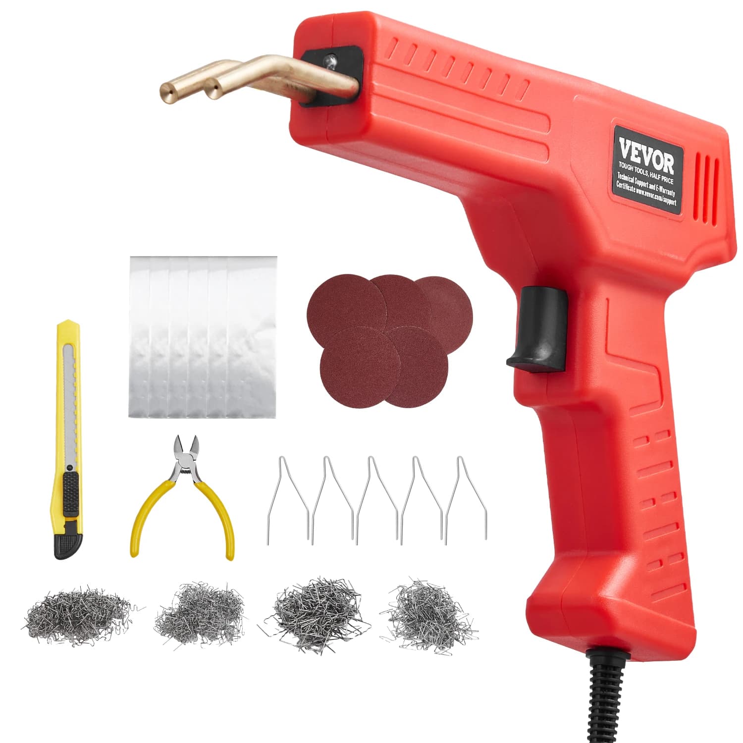 SucceBuy Saldatore di plastica Pistola per saldatura di plastica da 100 W con 800 pezzi di punti metallici a caldo Pistola per saldatura professionale Kit di riparazione per paraurti per auto in plastica