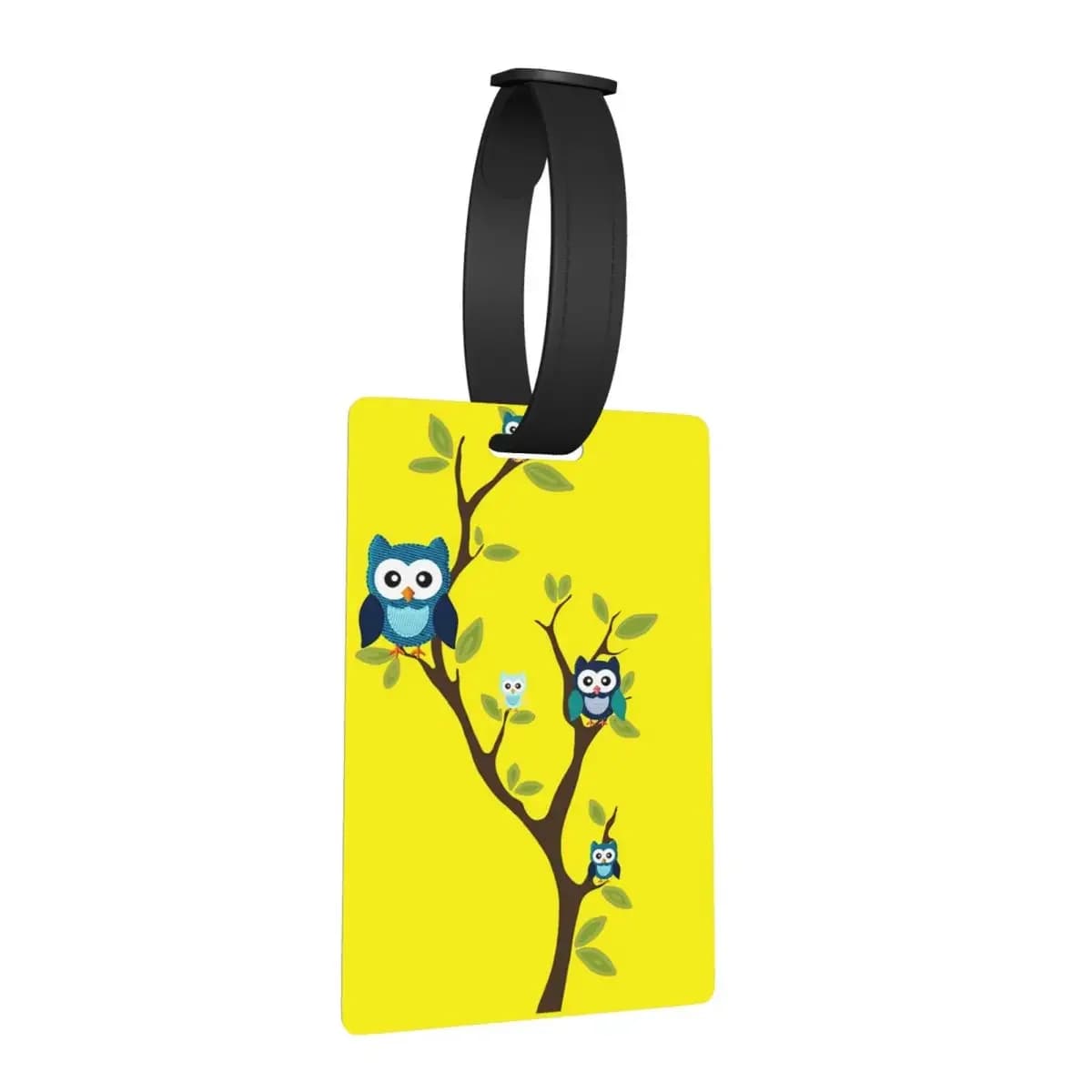 Gufo in albero Giallo Etichette per bagagli Accessori per valigie Viaggi Carino Bagaglio Imbarco Tag Porta etichette ID Nome Indirizzo