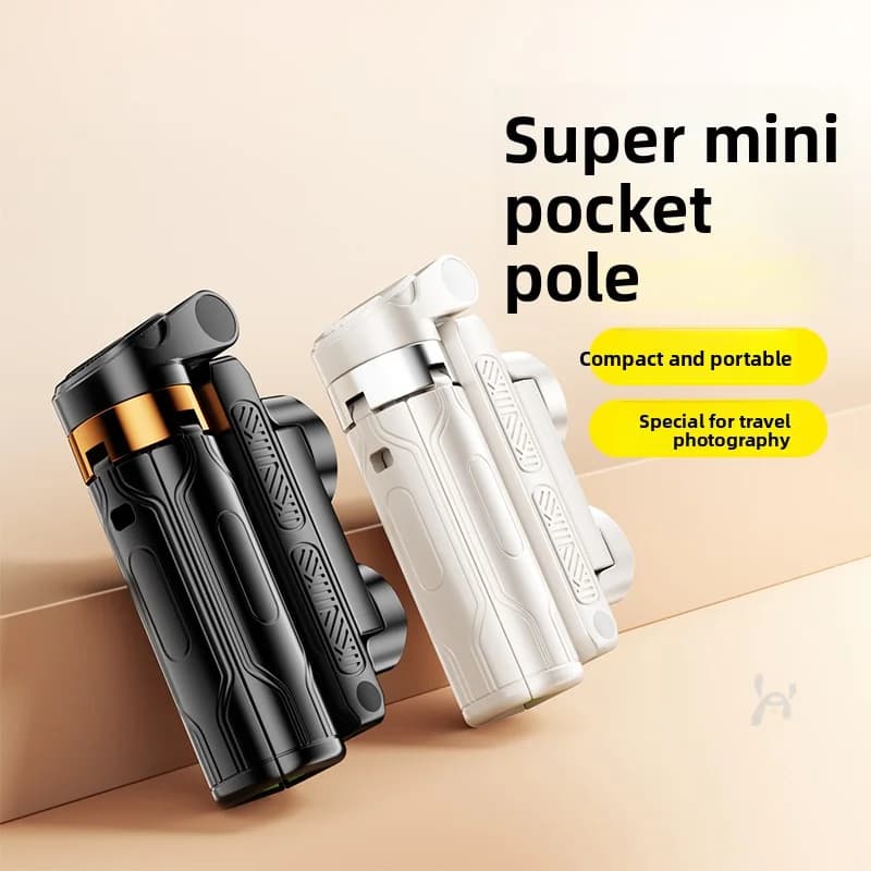 Treppiede per selfie stick per cellulare, universale, portatile, supporto fotografico da viaggio, gimbal anti-vibrazione, per riprese manuali