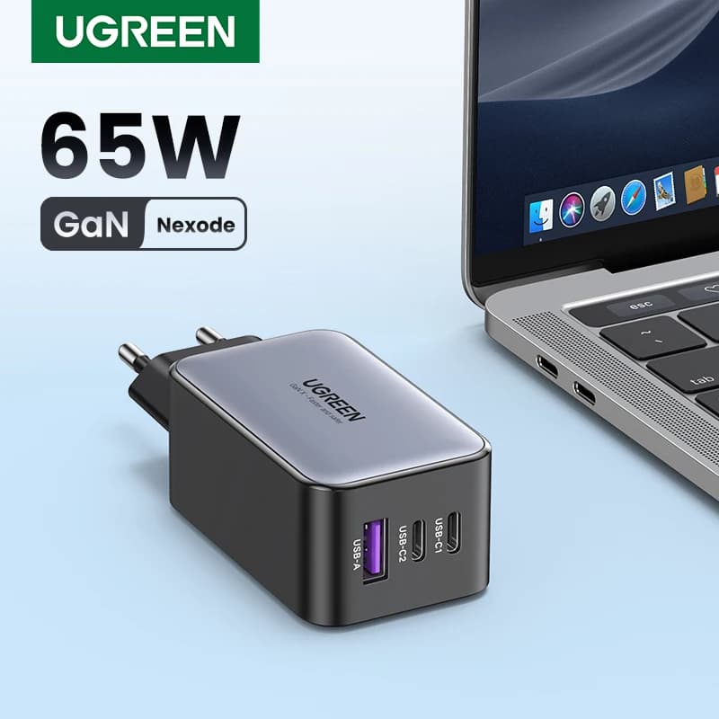 UGREEN 65W GaN Charger Quick Charge 4.0 3.0 Type C PD USB Charger for iPhone 14 13 12 Pro Max Fast Charger For Laptop PD Charger